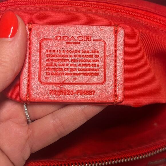 Coach Tyler Tote Pebble Leather Bag in Cherry Red (F54687) - Picture 7 of 12